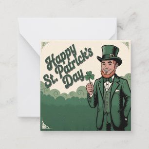Frohes St. Patrick's Day Vintage Kobold Mitteilungskarte