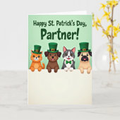 Frohes St. Patricks Tag Tier Karte (Gelbe Blume)