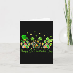 Frohes St. Pawtricks Tag Hund Pfote Shamrock St Karte