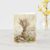 Frohes Sukkot-Weizen Karte (Gelbe Blume)