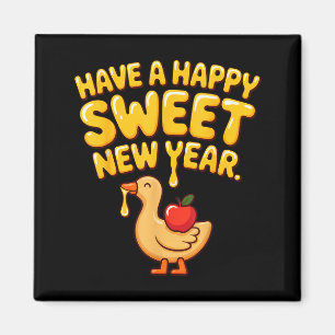 Frohes Süßes Neues Jahr Gans Kekse Rosh Hashanah Magnet