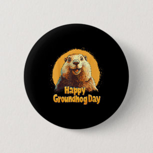 Frohes Tag des Murmeltieres 2025 Lustige Murmeltie Button