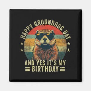 Frohes Tag des Murmeltieres Geburtstag Cooles Murm Magnet