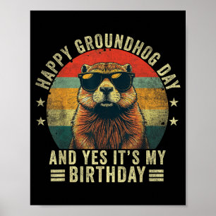 Frohes Tag des Murmeltieres Geburtstag Cooles Murm Poster