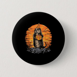 Frohes Tag des Murmeltieres Murmeltier Mit Geburts Button