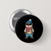 Frohes Tag des Murmeltiers Schatten Süßer Murmelti Button (Vorne & Hinten)