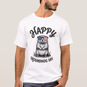 Frohes Tag des Murmeltiers Vintage Gravur Shirt De
