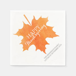 Frohes Tanksgiving Aquarellblätternapkins Serviette