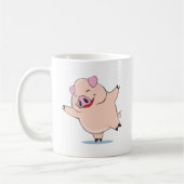 Frohes Tanzen-Schwein Kaffeetasse (Links)