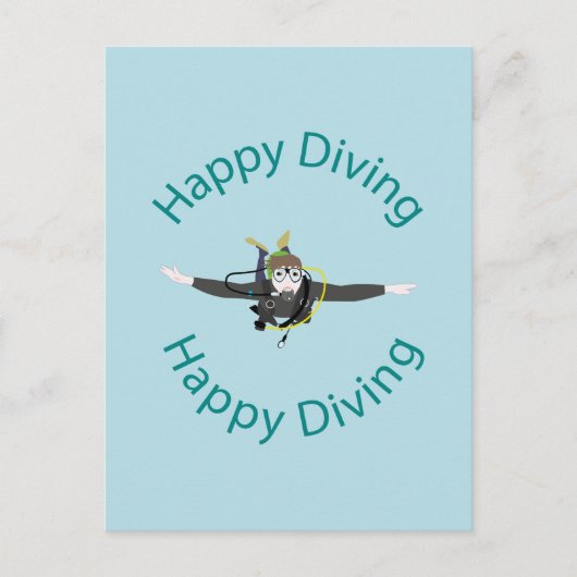 Frohes Tauchen Postkarte (Vorderseite)