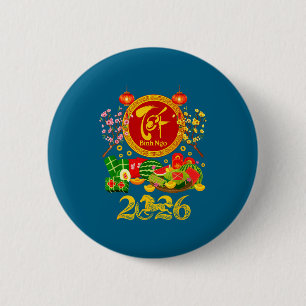 Frohes Tet 2026 Jahr des Pferdes Vietnamesisch Xua Button