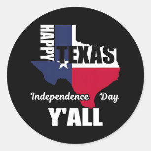 Frohes Texas Unabhängigkeitstag Y'all Usa Cowboy T Runder Aufkleber