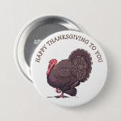 FROHES THANKSGIVING AN SIE BUTTON (Vorne & Hinten)