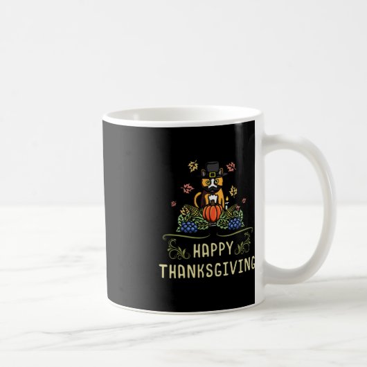 Frohes Thanksgiving Cat Owner Fest Herbstsaison Bl Kaffeetasse (Rechts)