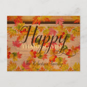 Frohes Thanksgiving Fall Maple Blätter auf Stallho Postkarte (Vorderseite)