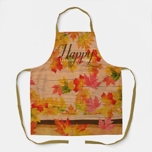 Frohes Thanksgiving Fall Maple Blätter auf Stallho Schürze (Vorderseite)