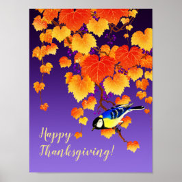 Frohes Thanksgiving Fall Weintrauben Grosser Titfe Poster