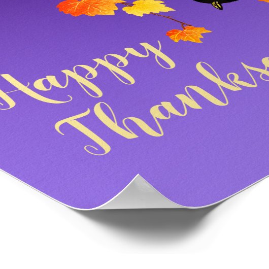 Frohes Thanksgiving Fall Weintrauben Grosser Titfe Poster (Ecke)