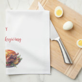 Frohes Thanksgiving, geröstete Truthühner Geschirrtuch (Viertel Falte)