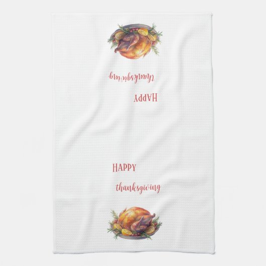 Frohes Thanksgiving, geröstete Truthühner Geschirrtuch (Vertikal)