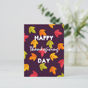 Frohes Thanksgiving mit farbenfrohen Blätter Herbs Feiertagspostkarte
