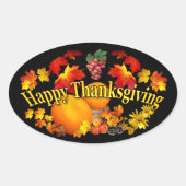 Frohes Thanksgiving ~ Oval Sticker (Vorderseite)