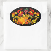 Frohes Thanksgiving ~ Oval Sticker (Tasche)