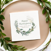 Frohes Thanksgiving Wassercolor Fall Foliage Wreat Serviette