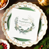 Frohes Thanksgiving Wassercolor Fall Foliage Wreat Serviette