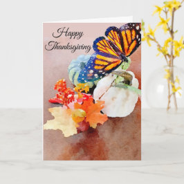 Frohes Thanksgiving Wasserfarben Monarch Butterfly Karte