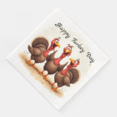 Frohes Truthahnfest Serviette (Ecke)