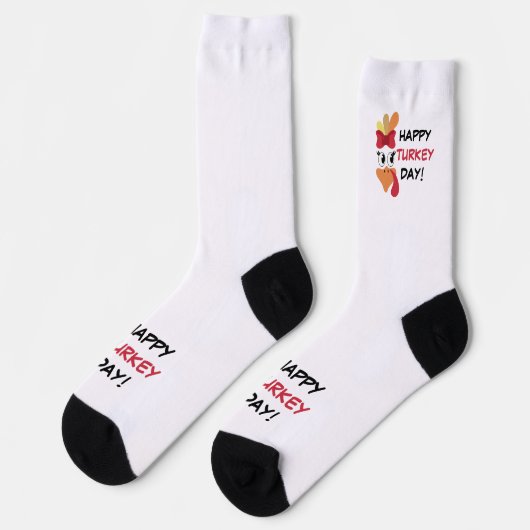 Frohes Truthahnfest Socken (Linkes Detail)