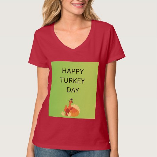 Frohes Truthahnfest T-Shirt (Vorderseite)