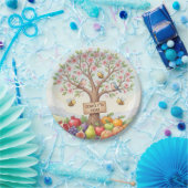 Frohes Tu B'Shevat – Farbige Blüten & Früchte Pappteller (Party)