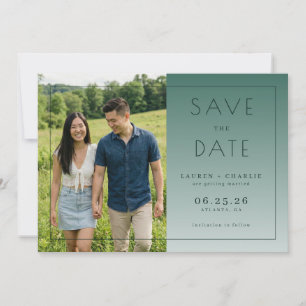 Frohes Türkis Minimalistisches Foto Save The Date