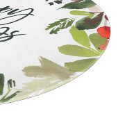 Frohes Urlaubserlebnis Aquarell Blumenblätterung Schneidebrett (Ecke)