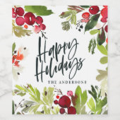 Frohes Urlaubsskript Aquarellschrift Weinetikett (Einzelnes Label)