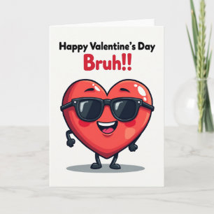 Frohes Valentins-Bruh-Herz-Karte Karte