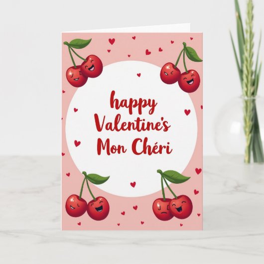 Frohes Valentins Mon Cheri Karte (Vorderseite)