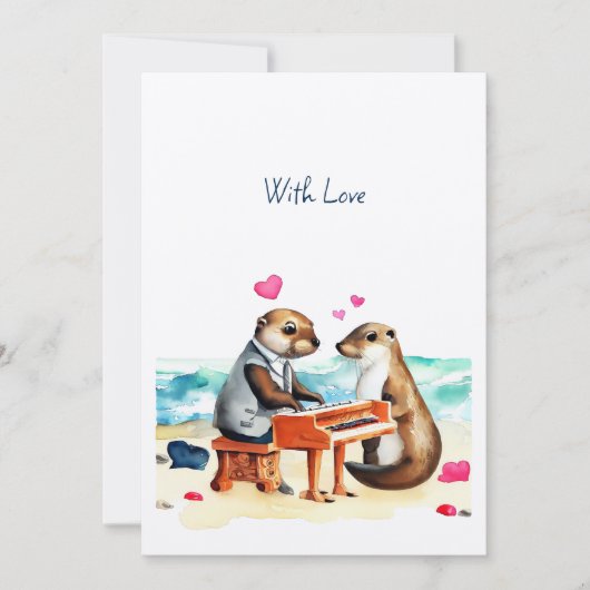 Frohes Valentins-Otter Feiertagskarte (Vorderseite)