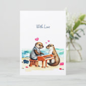 Frohes Valentins-Otter Feiertagskarte (Stehend Vorderseite)
