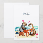 Frohes Valentins-Otter Feiertagskarte (Vorne/Hinten)