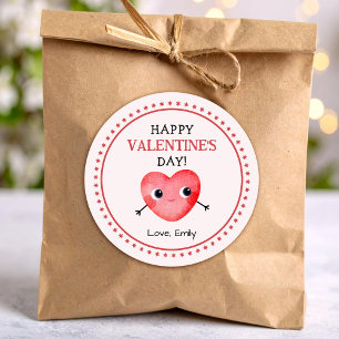 Frohes Valentinsherz Runder Aufkleber