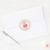 Frohes Valentinsherz Runder Aufkleber (Umschlag)