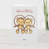 Frohes Valentinstag Affe Faltschachtel Ferienkarte Feiertagskarte (Rückseite)
