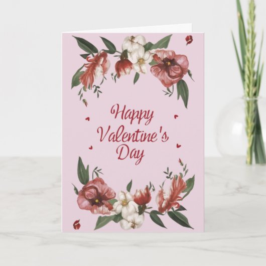 Frohes Valentinstag Blumenkarte Feiertagskarte (Vorderseite)