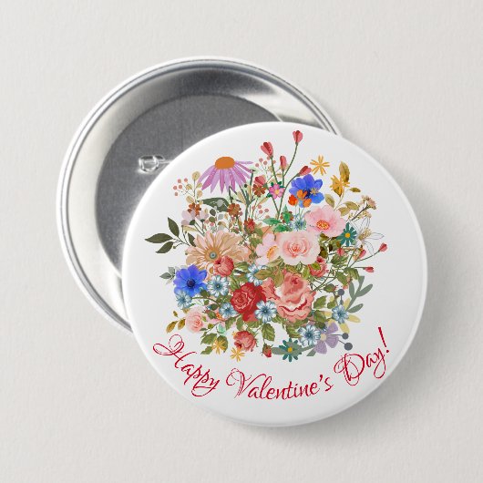 Frohes Valentinstag Button (Vorne & Hinten)
