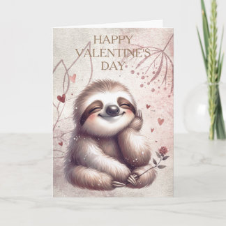 Frohes Valentinstag Faultier Karte