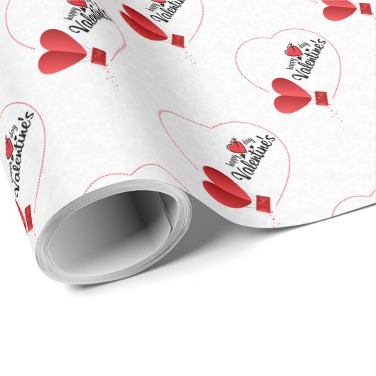 Frohes Valentinstag Herz Packpapier (Rolleneckpunkt)