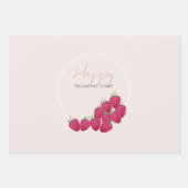 Frohes Valentinstag Himbeeren Wasserfarbe Geschenkpapier Set (Vorderseite)